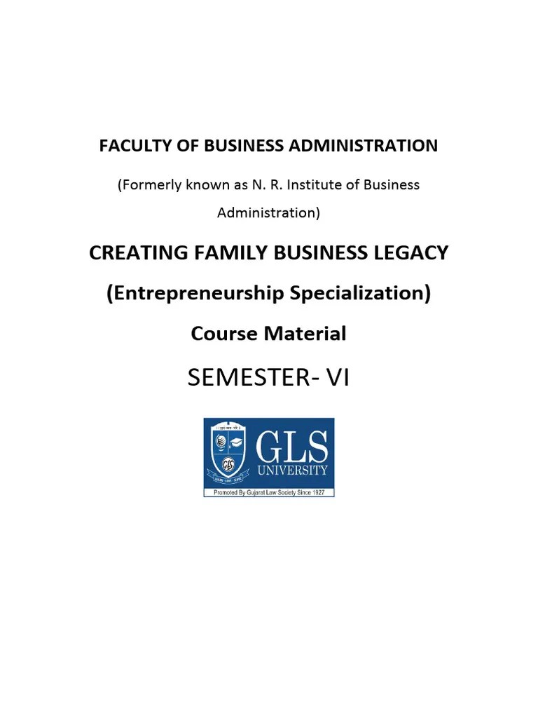 Creating Family Business Legacy | PDF | Psychotherapy | Entrepreneurship
