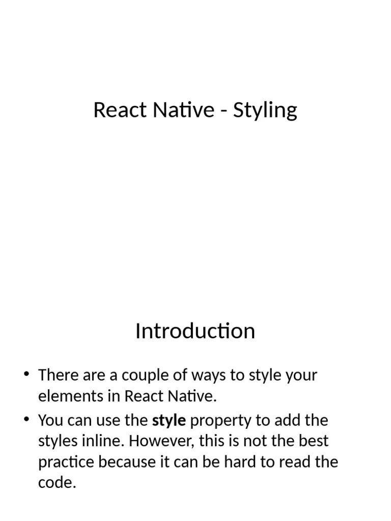 React Native Styling | PDF