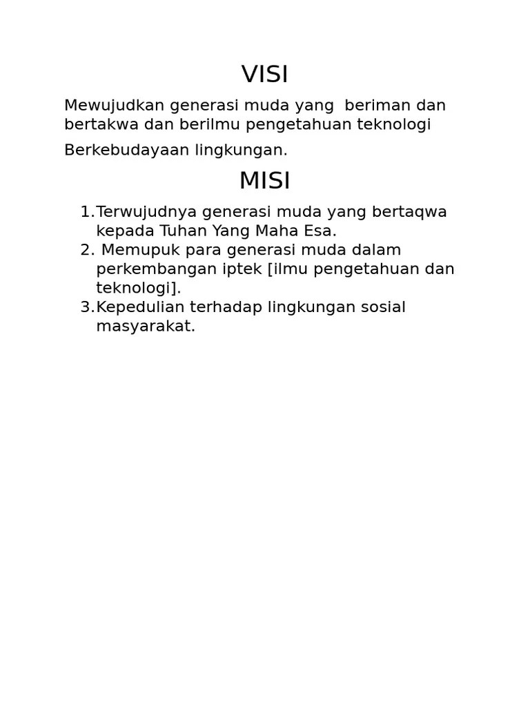 Visi Dan Misi | PDF
