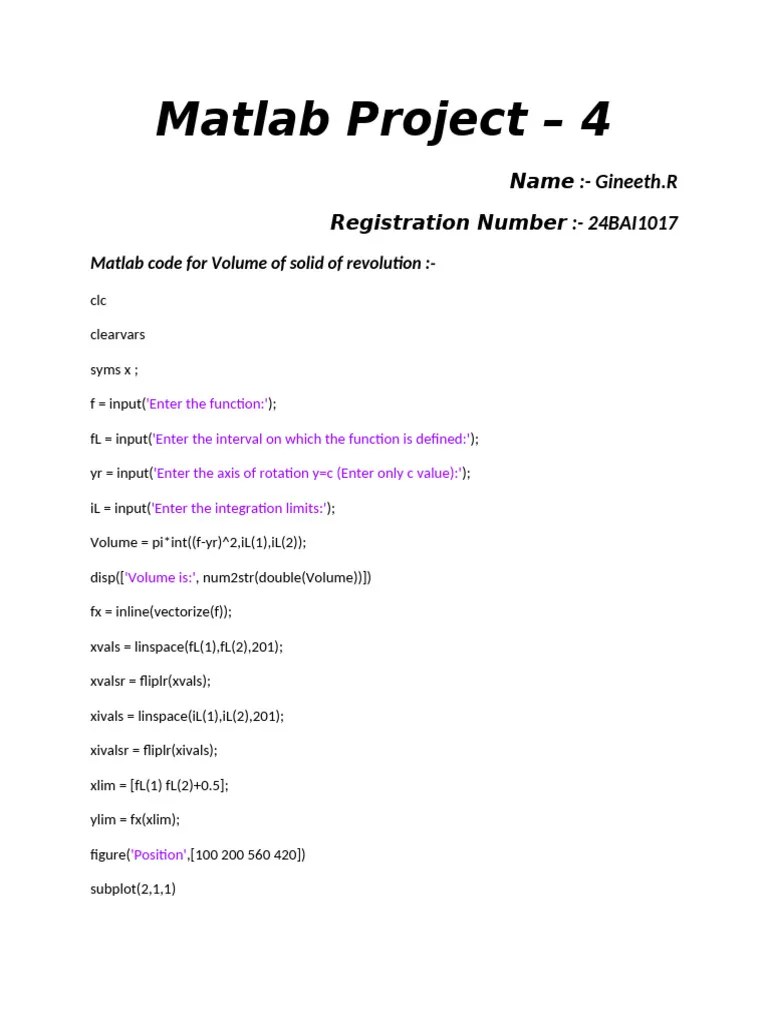 Matlab Assignment 4 | PDF | Cartesian Coordinate System | Teaching Methods & Materials