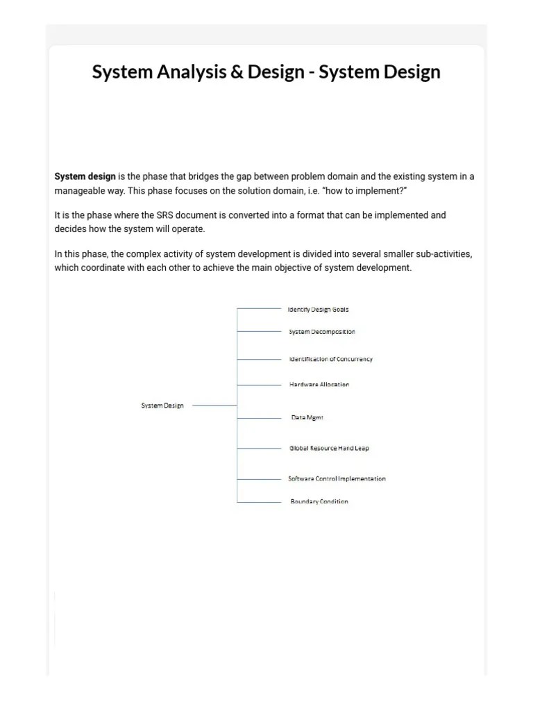 System Analysis & Design - System Design | PDF