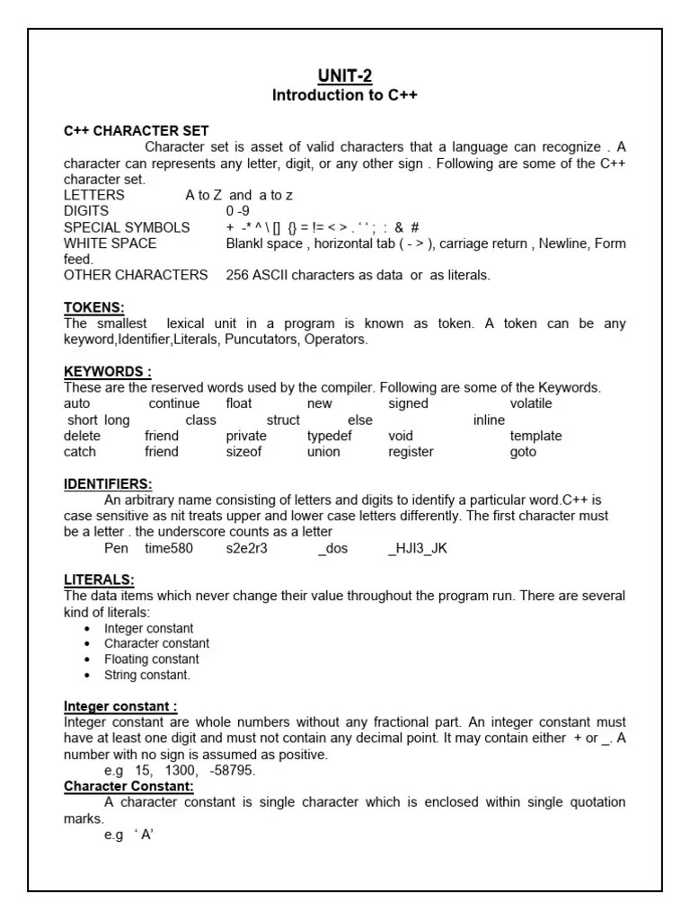Notes Class 11 CS | PDF