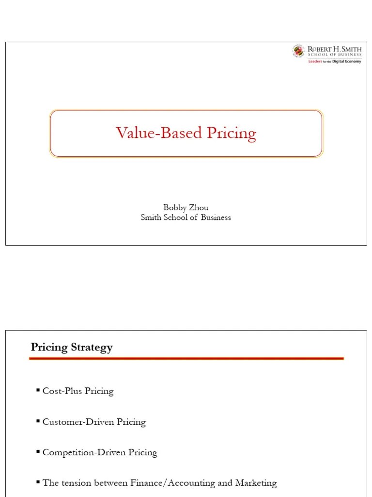 Session 1 Introduction Of Value Based Pricing | PDF | Pricing | Prices