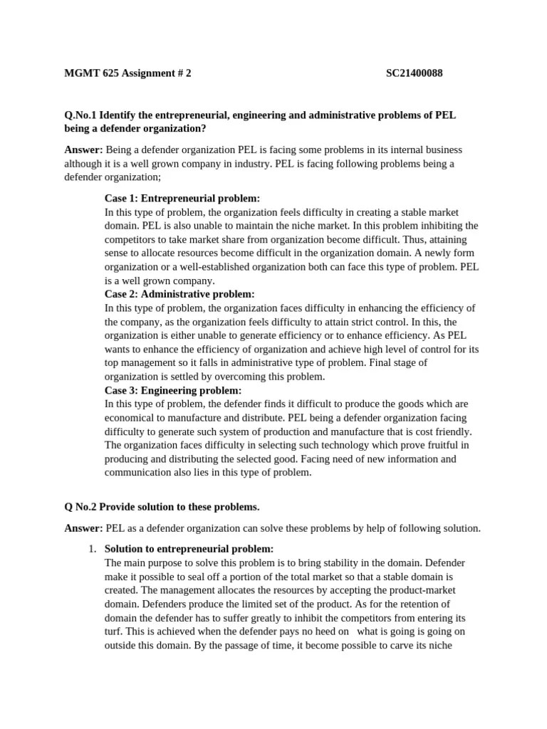 MGMT 625 Assignment Solution | PDF