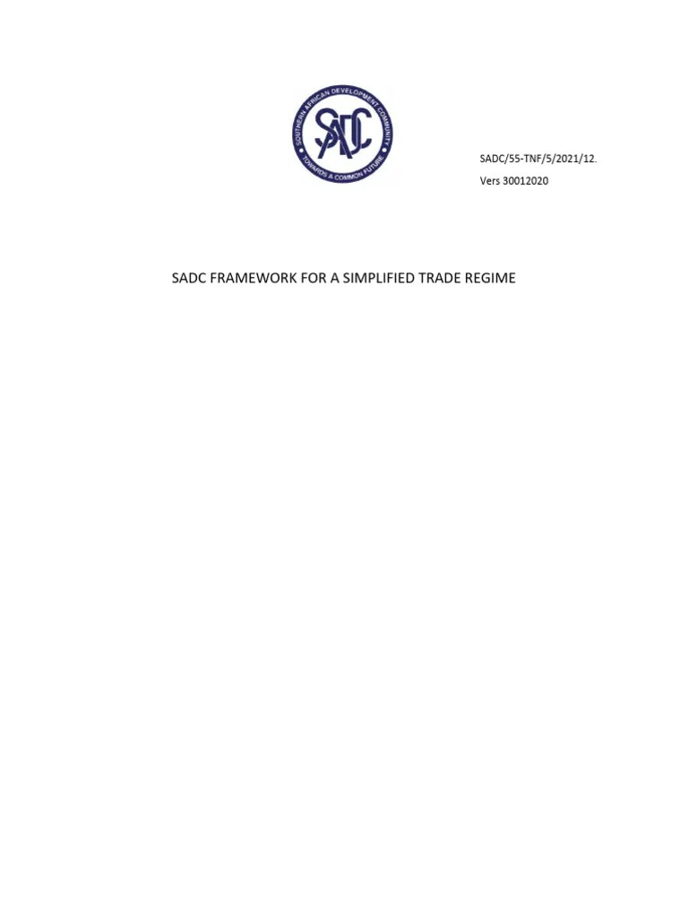 SADC STR FRAMEWORK GUIDELINES | PDF