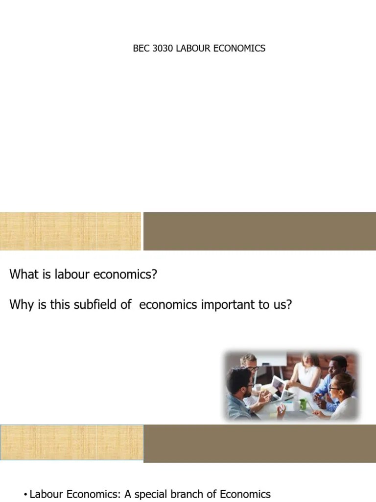 Lecture 1 - Introduction To Labour Economics | PDF | Labour Economics ...