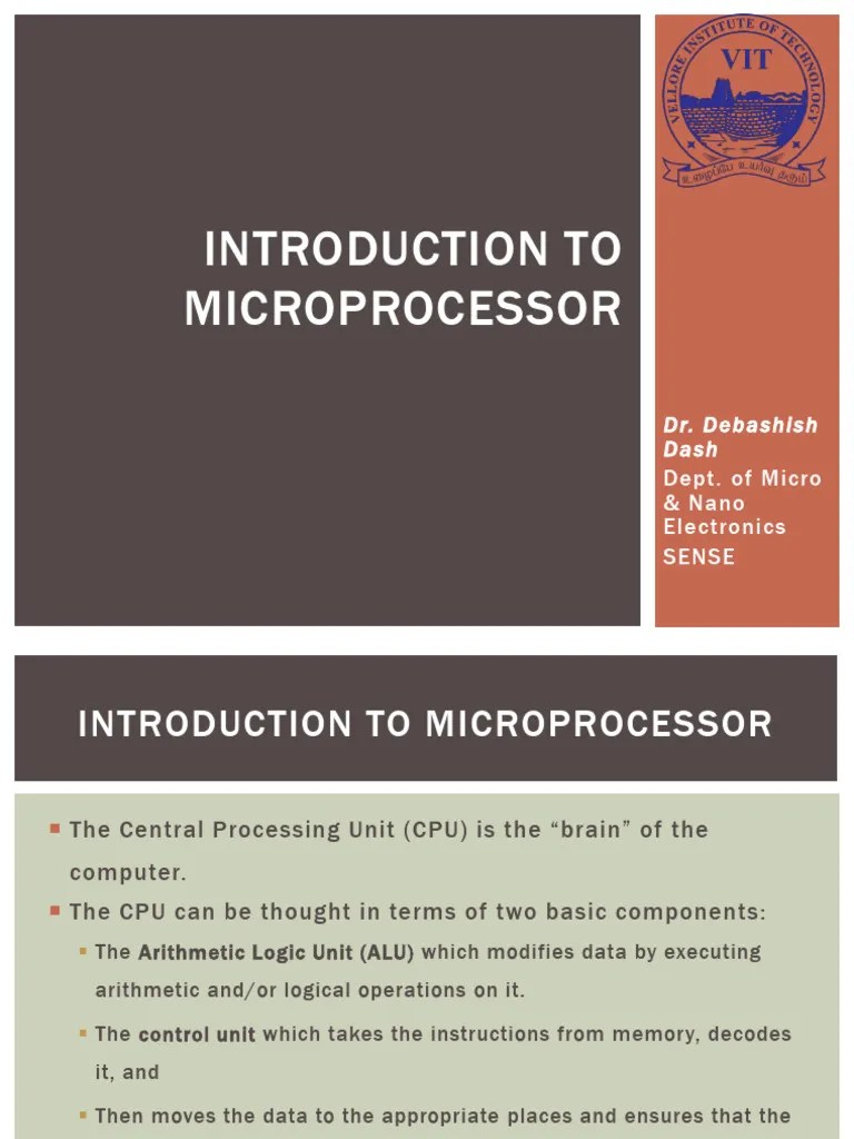 3-Introduction To Microprocessors, Evoluation Of Electronics, I3, I5 ...