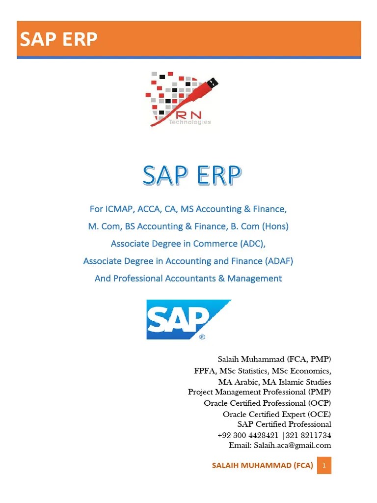 Sap Erp Slides Pdf Enterprise Resource Planning Business