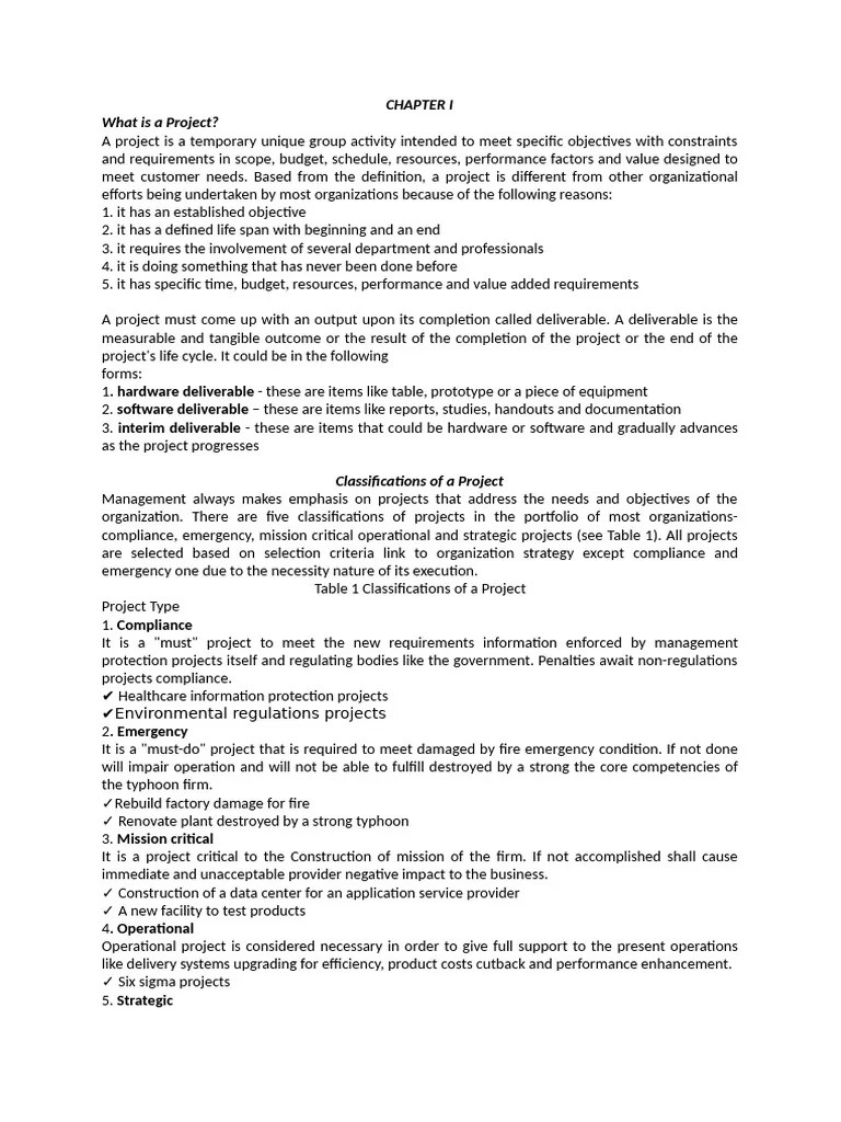 Project Management Chapter 1 | PDF