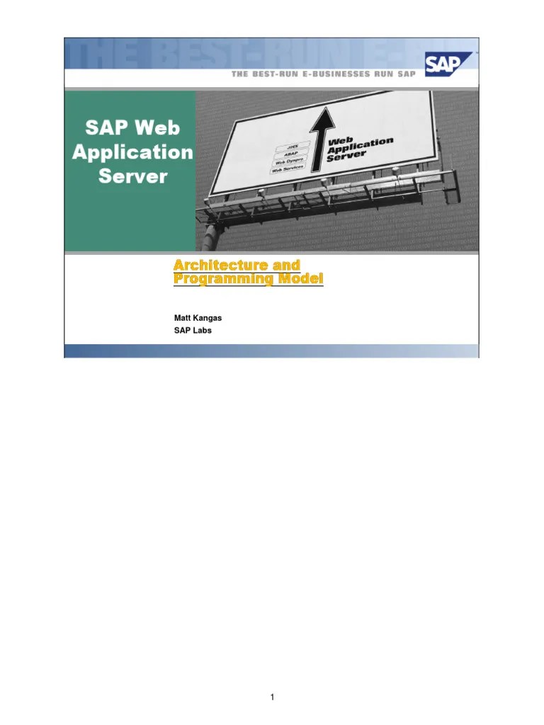SAP Web Application Server Architecture And Programming Model | PDF ...