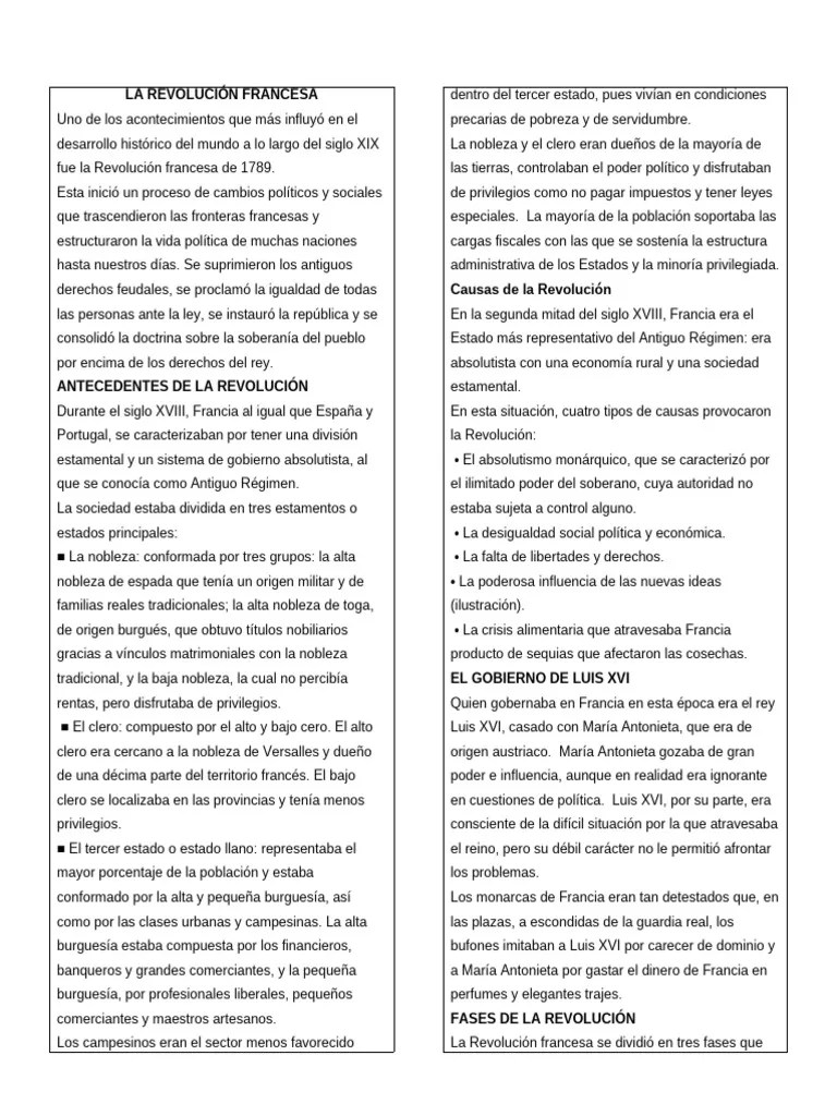 Grado-8-taller -revolucion-francesa- | PDF