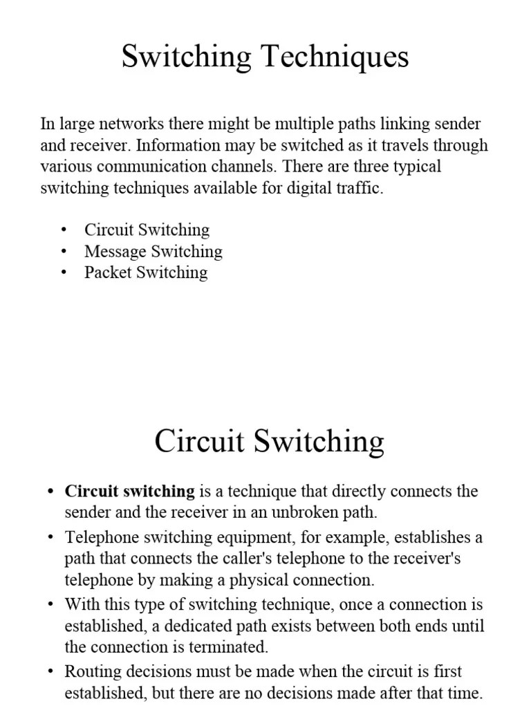Switching Techniques | PDF