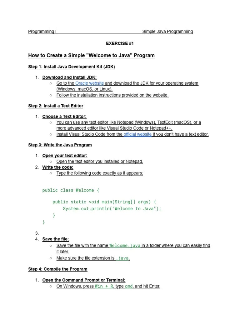 Simple Java Programming #1 | PDF