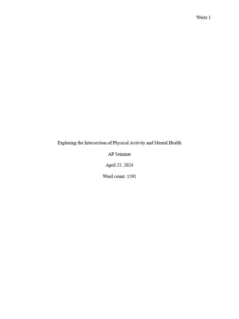 IWA_ Exploring The Intersection Of Physical Activity And Mental Health | PDF