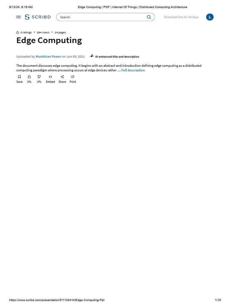 Edge Computing _ PDF _ Internet Of Things _ Distributed Computing ...
