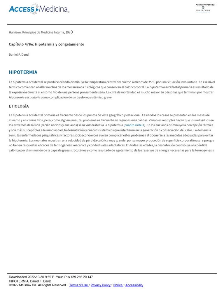 HIPOTERMIA | PDF | Termorregulación | Hipotermia