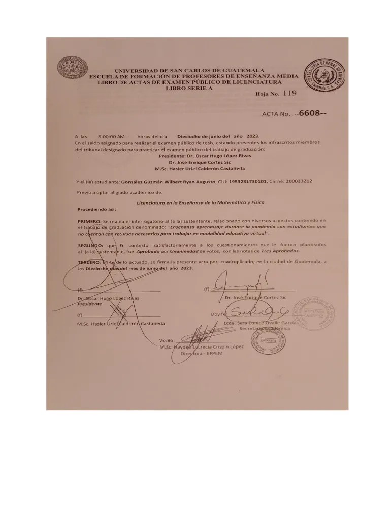 Acta De Graduación | PDF