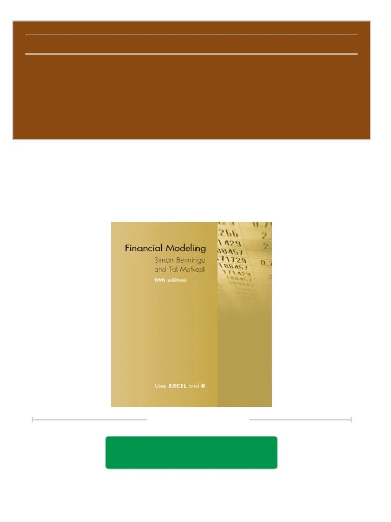 (FREE PDF Sample) Financial Modeling: Uses Excel And R, 5th Edition ...