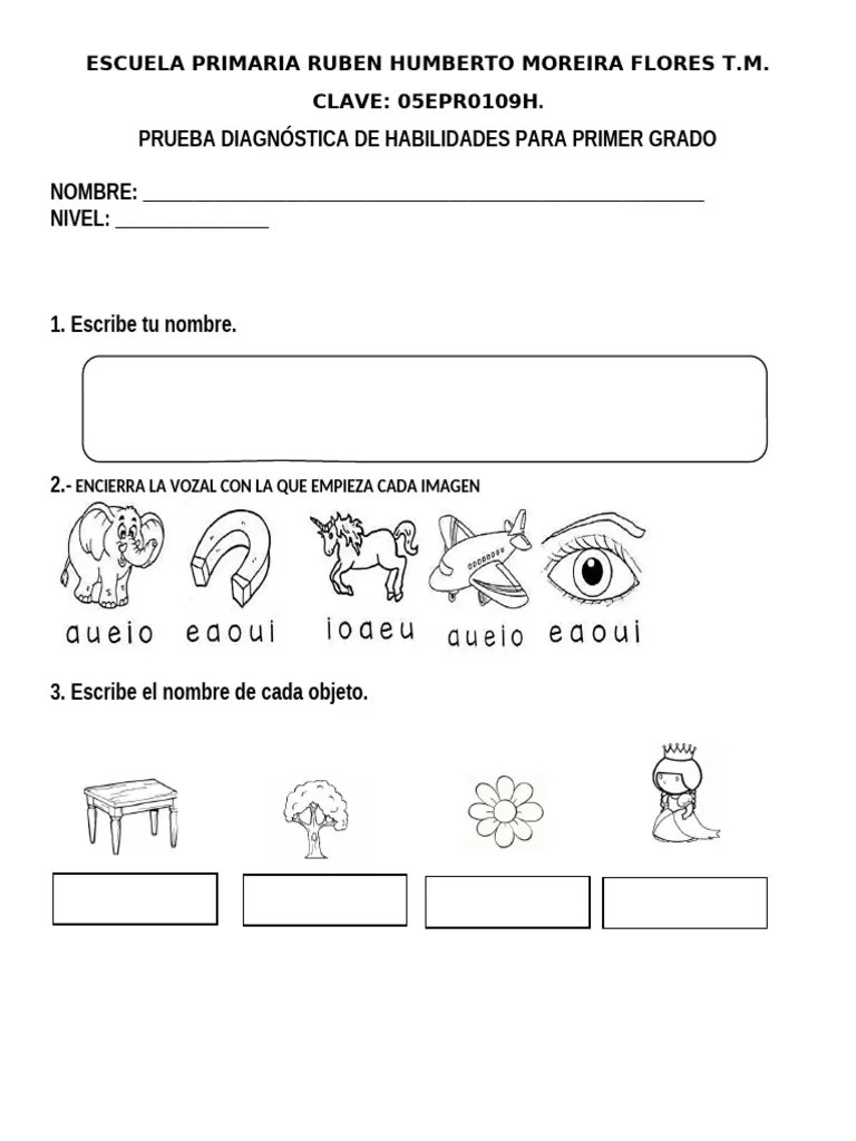 DIAGNOSTICO PARA PRIMER GRADO | PDF