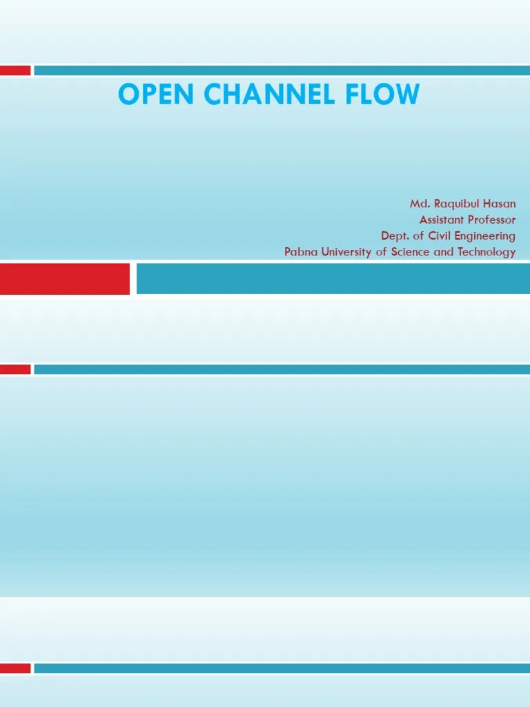 Open Channel Flow (Lecture-1) | PDF