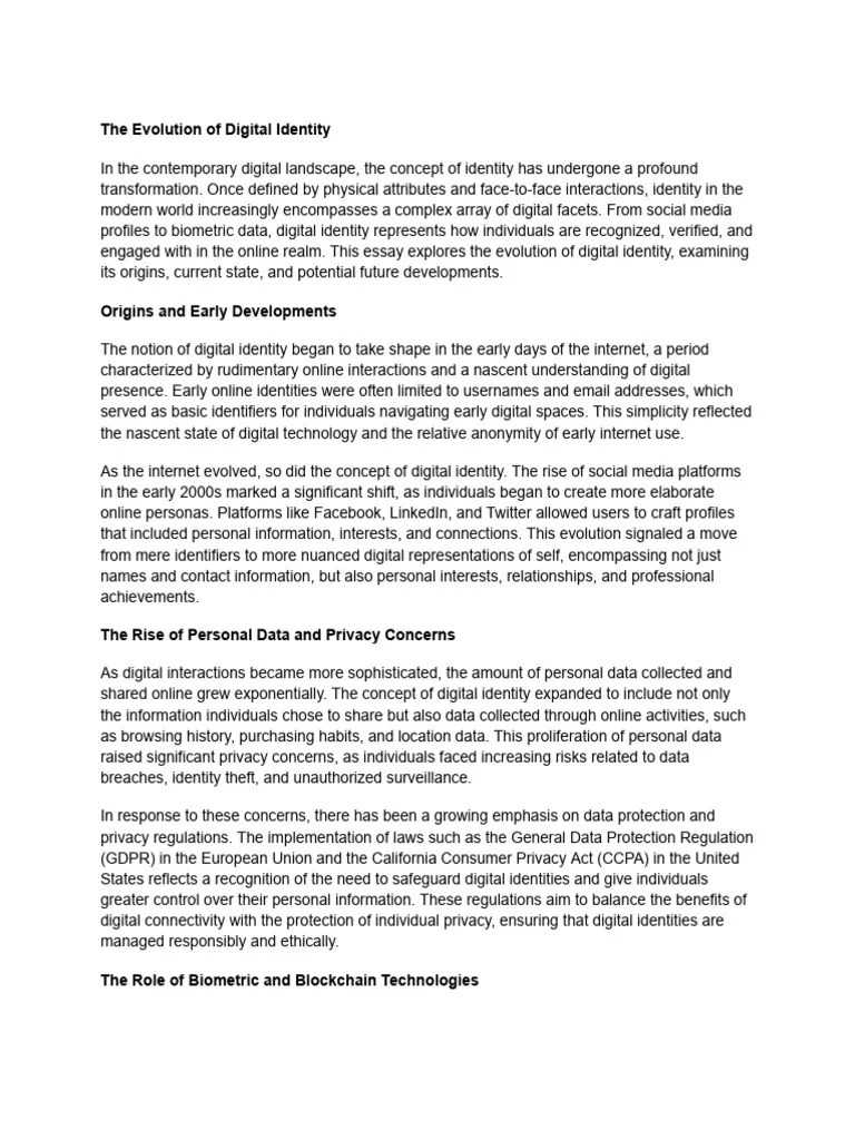The Evolution Of Digital Identity | PDF