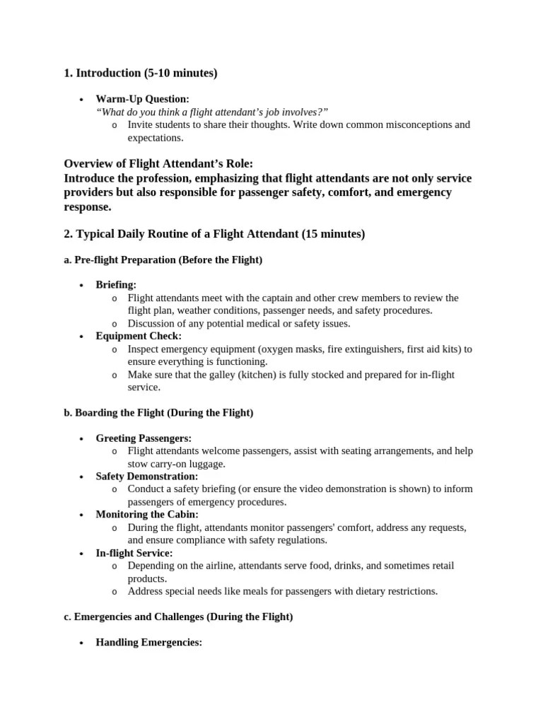 Flight Attendant Typical Day | PDF