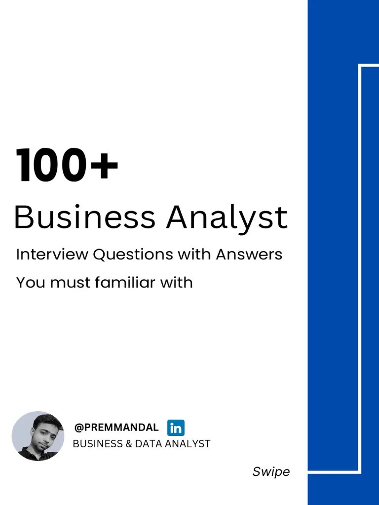 100 Business Analyst Interview Questions 1714682638 | PDF | Business ...
