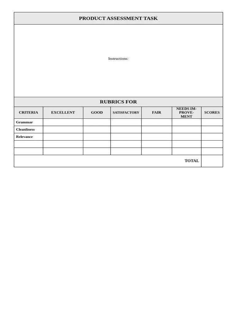 Mechanics & Rubrics Format | PDF