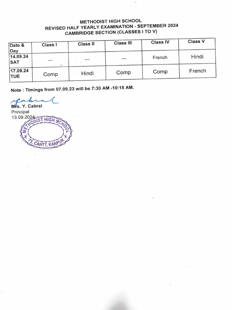 Revised Date Sheet For IGCSE Classes- 1 To 5 | PDF