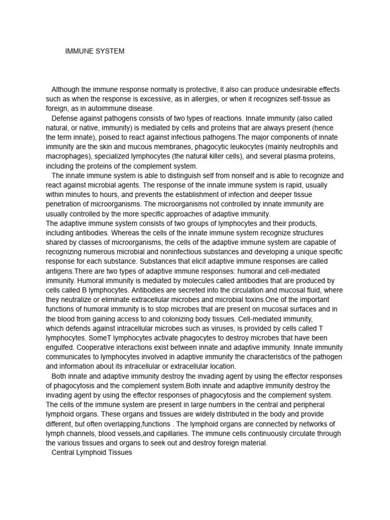 Immune System | PDF | Immune System | Self-Improvement
