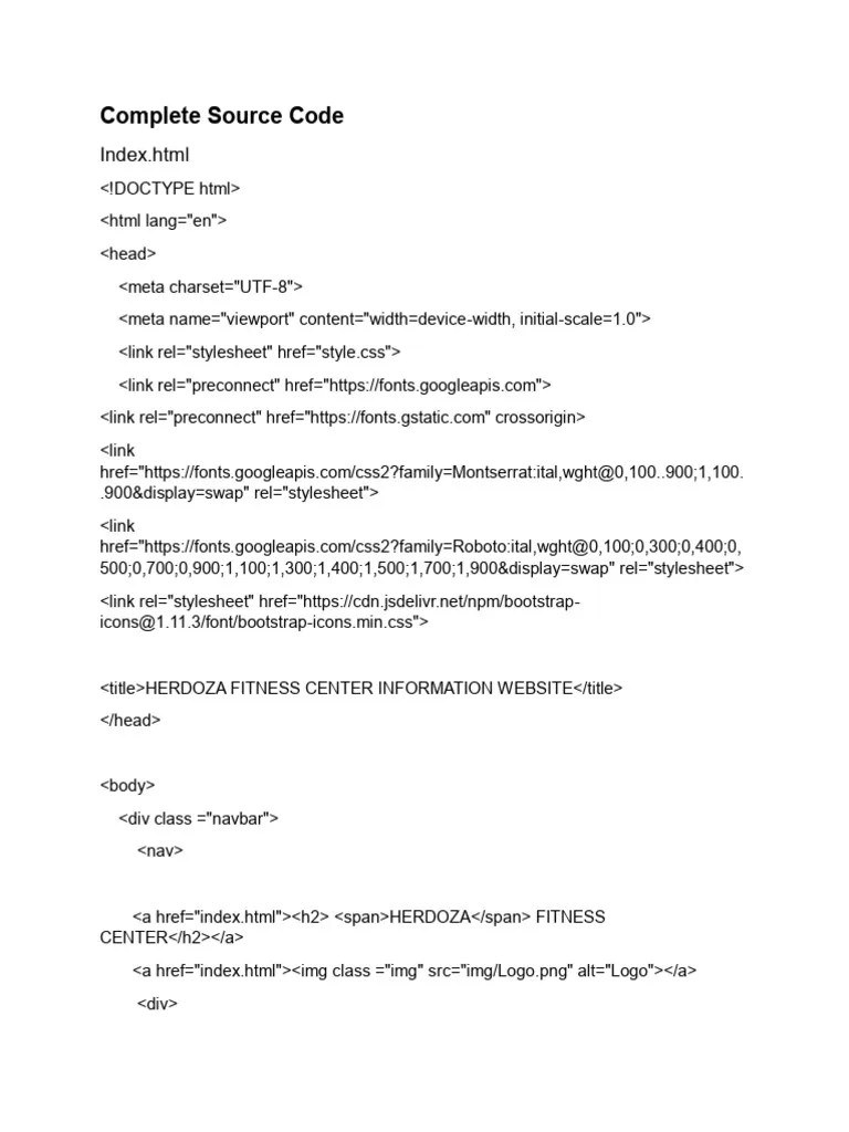 Complete Source Code | PDF