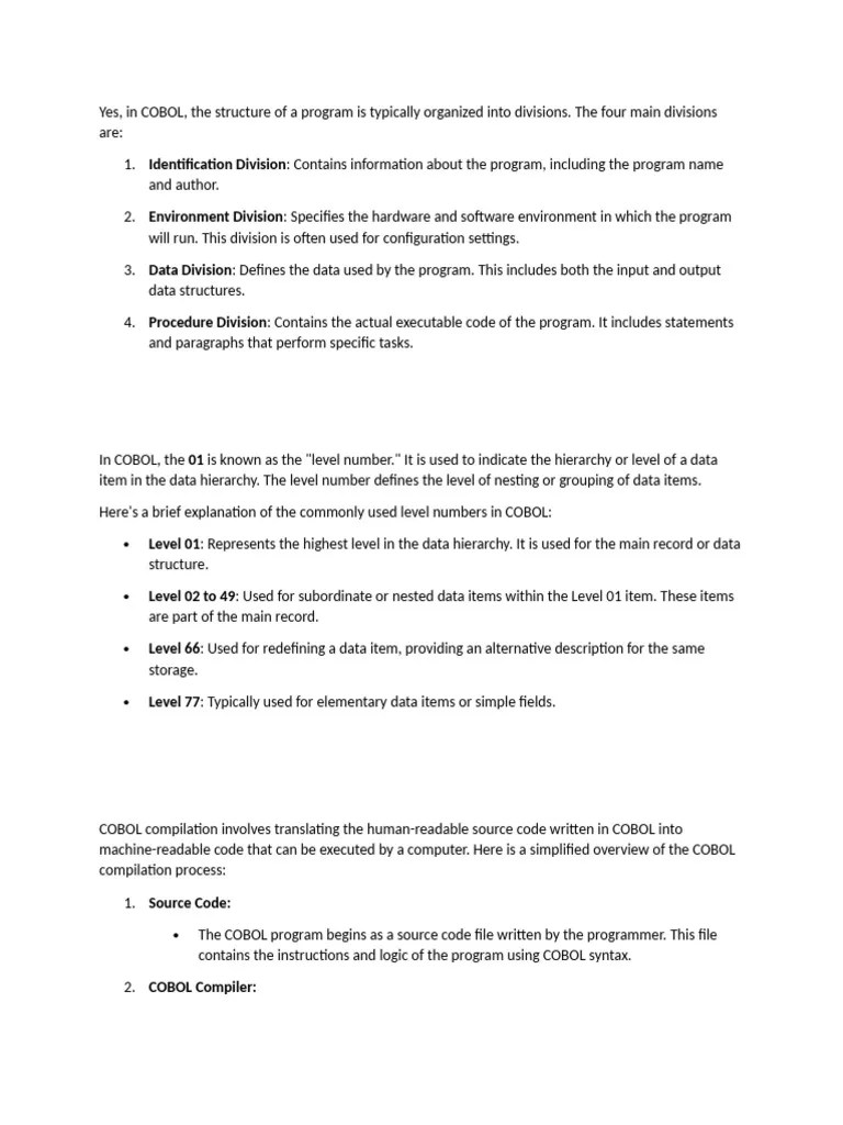 Cobol For Beginners | PDF