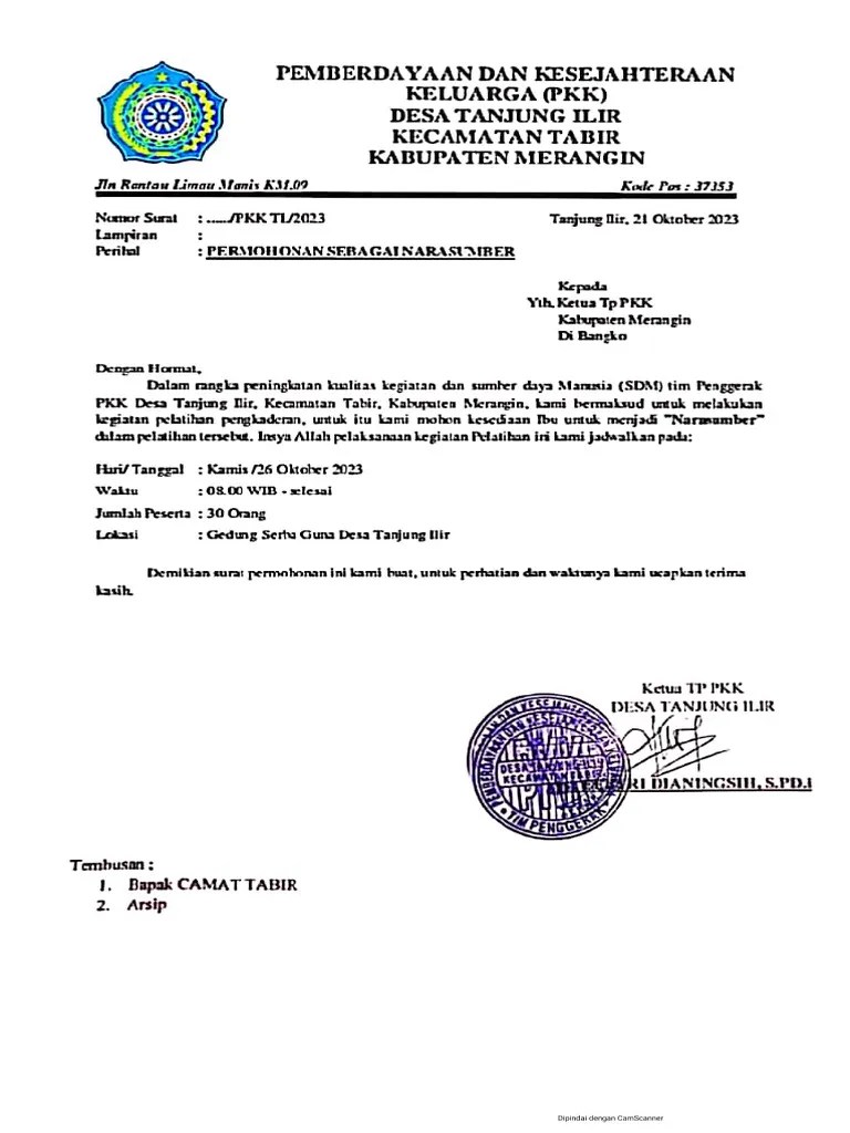 Surat Permohonan Menjadi Narasumber Pdf