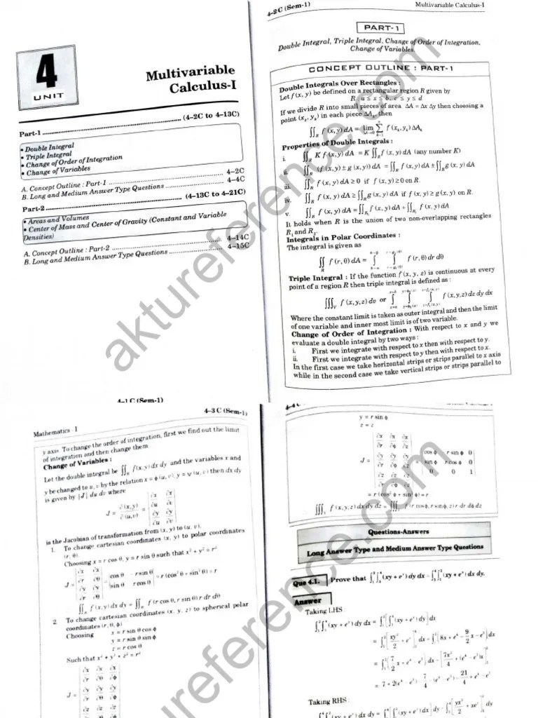 Unit-4 Multivariable Calculus 1 | PDF