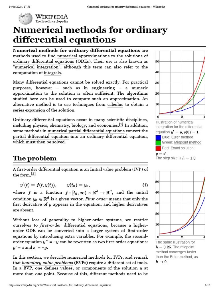 Numerical Methods For Ordinary Differential Equations - Wikipedia | PDF ...