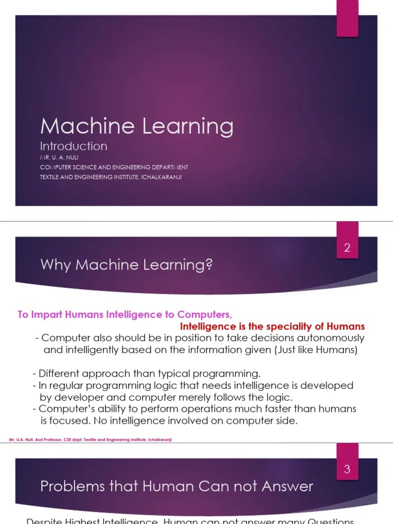 1.machine Learning-Unit1 | PDF