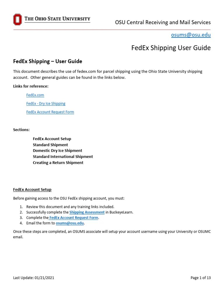 Fedex User Guide | PDF