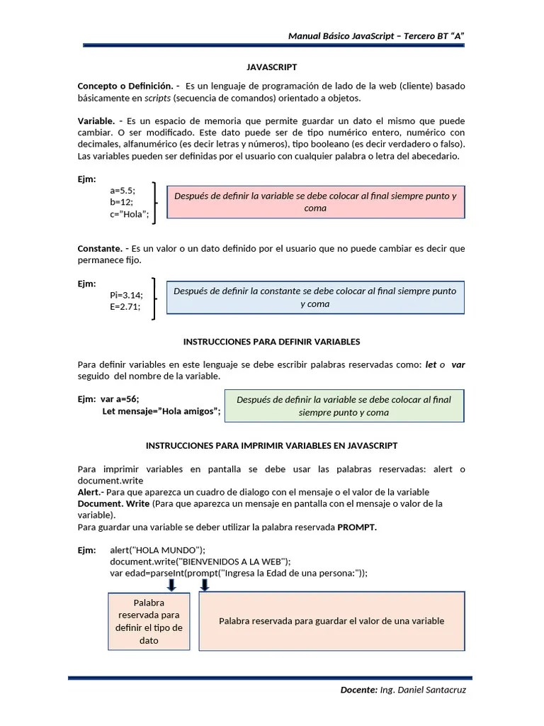 Manual Básico Javascript | PDF