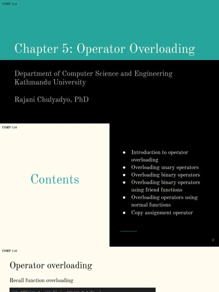 Chapter 5_ Operator Overloading | PDF
