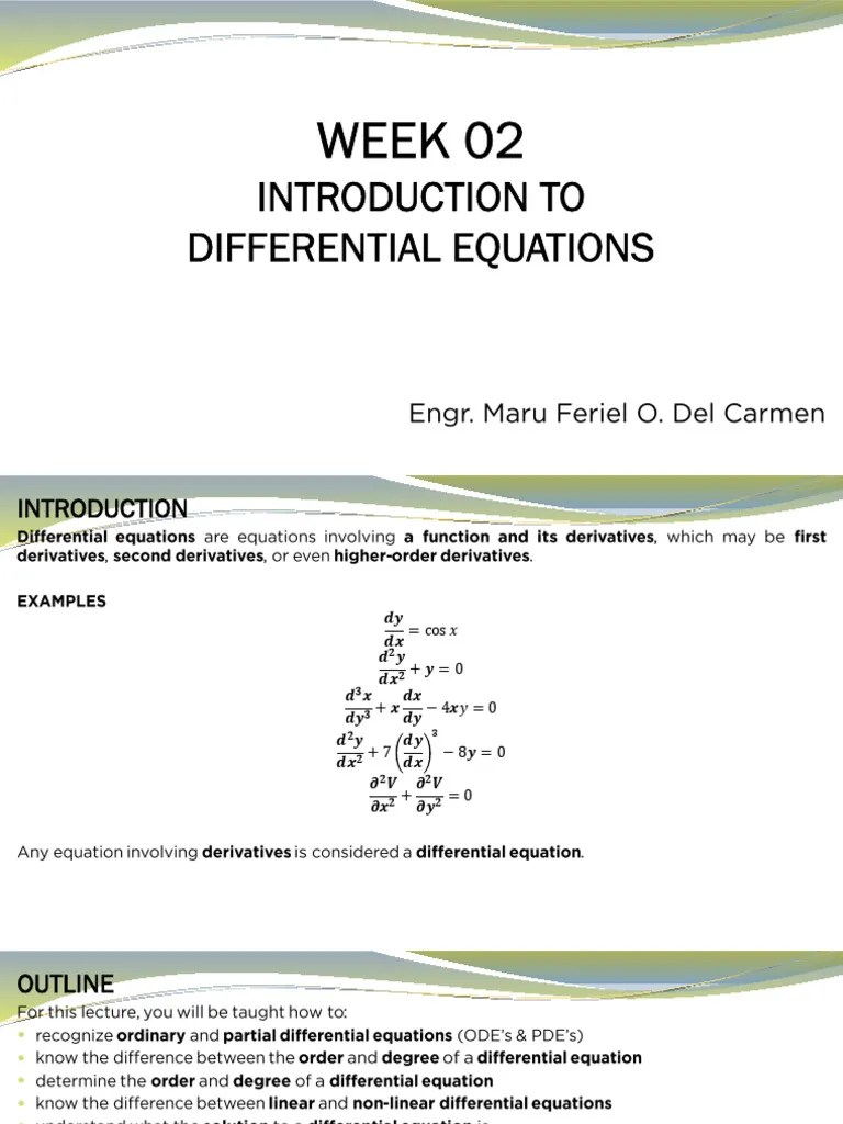 02 Introduction To Differential Equations | PDF