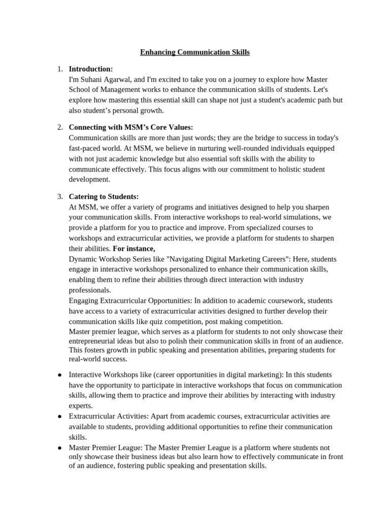 Communication Skills | PDF