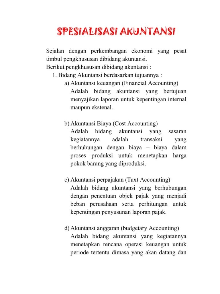 Spesialisasi Akuntansi | PDF