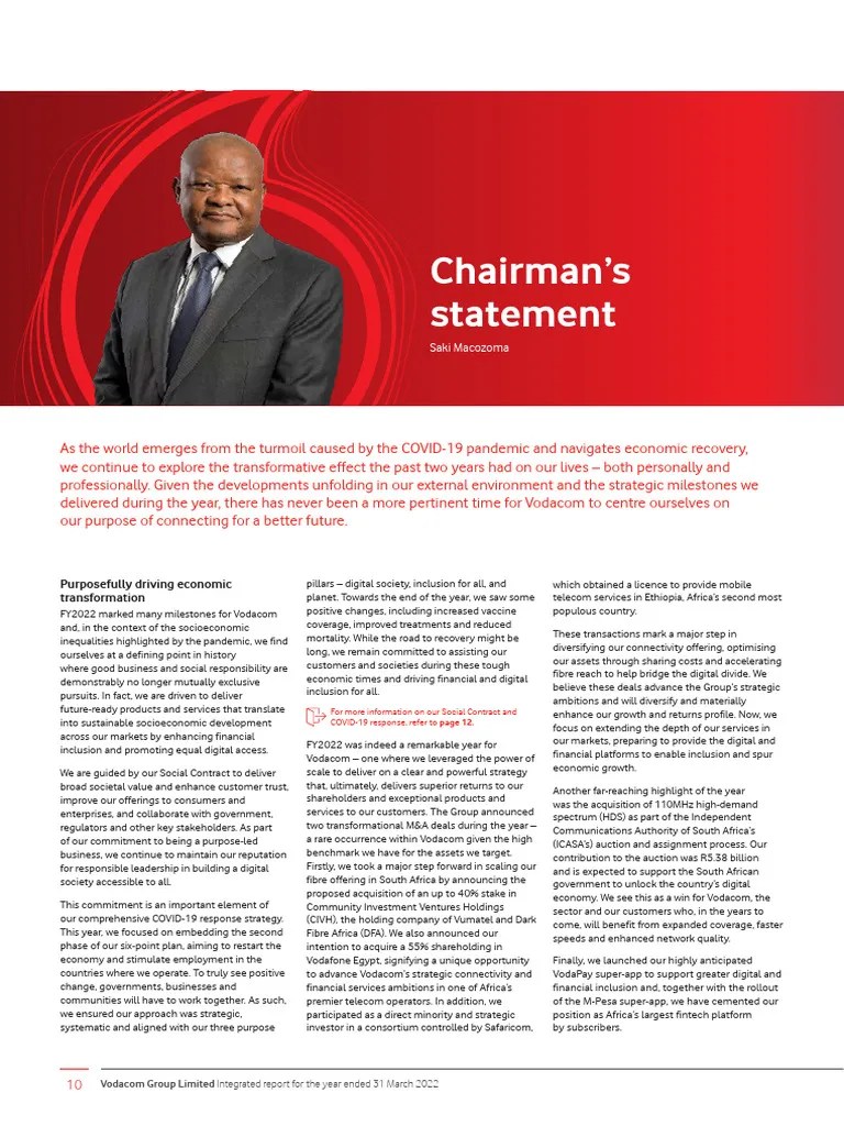 Chairmans Statement | PDF | Mergers And Acquisitions | Taxes