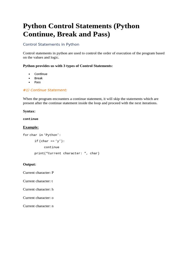 Python Control Statements | PDF