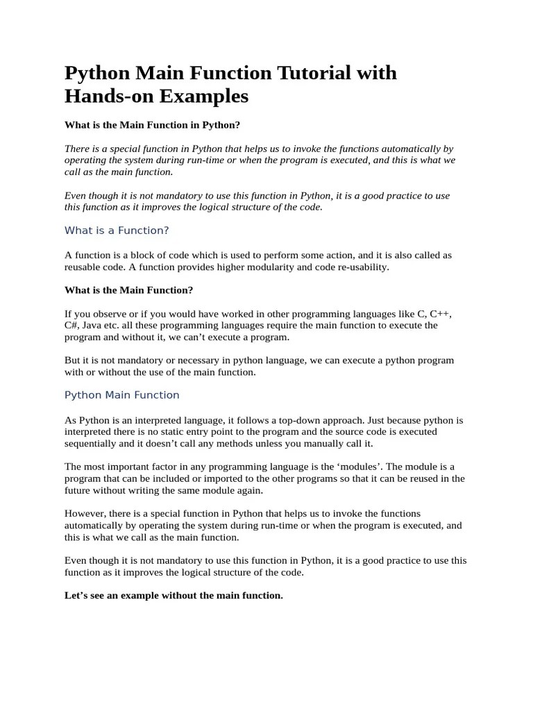 Python Main Function | PDF
