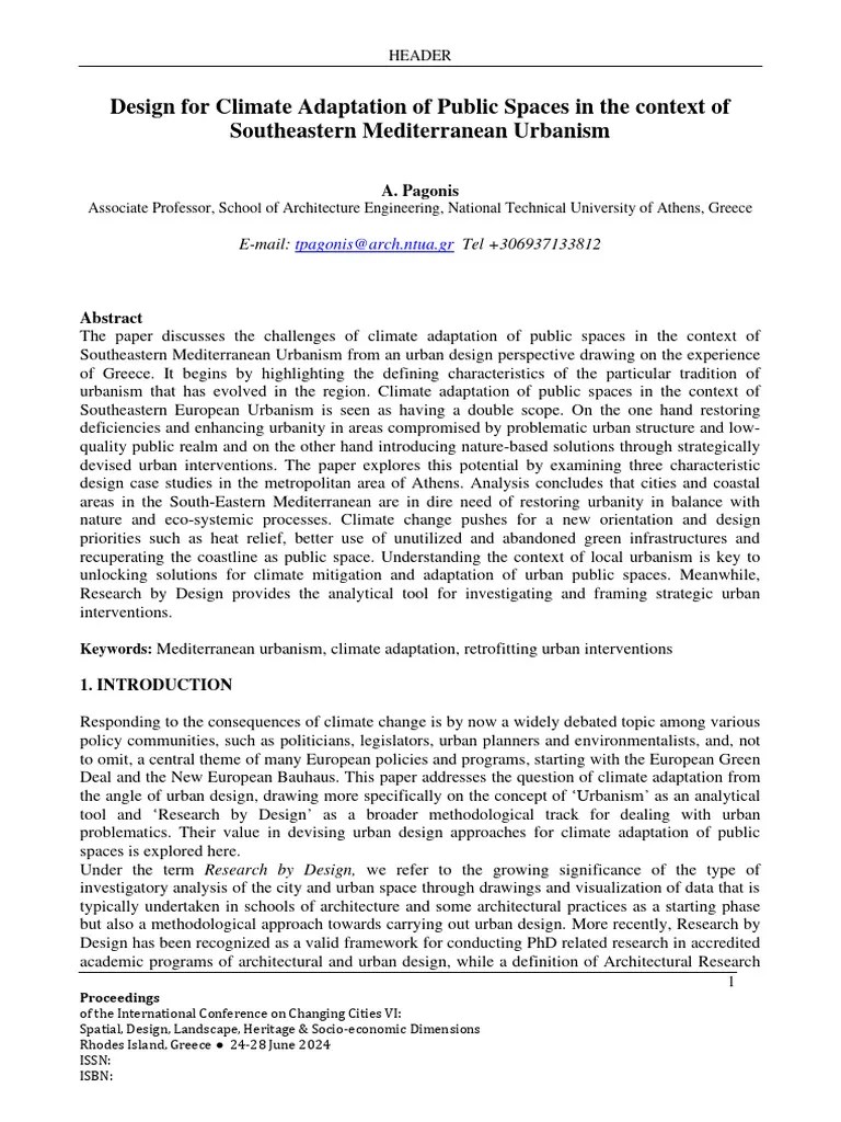 Design For Climate Adaptation Of Public | PDF | Athens | Urban Design