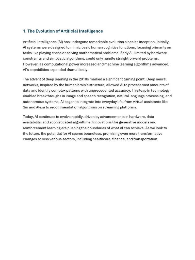 The Evolution Of Artificial Intelligence | PDF