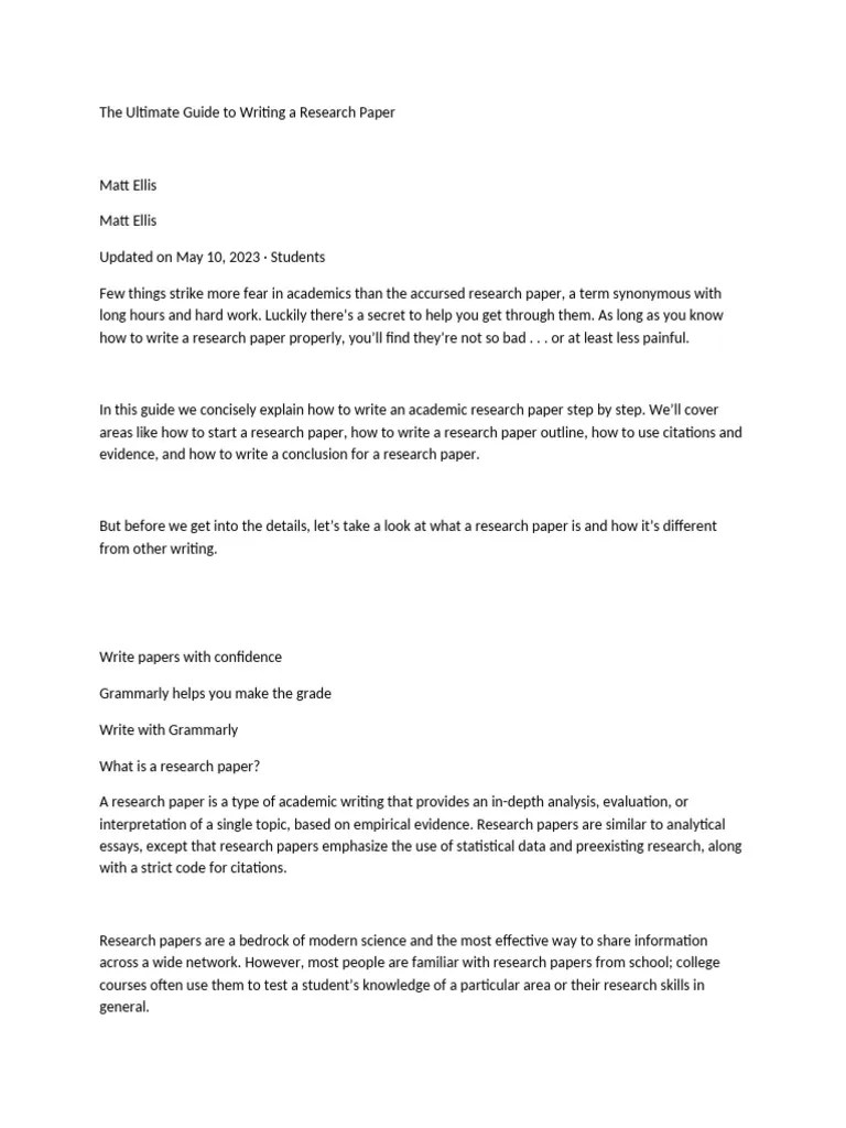 Guide Writing Research Paper | PDF | Citation | Career & Growth
