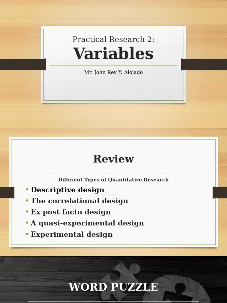 Practical Research 2 Variables | PDF