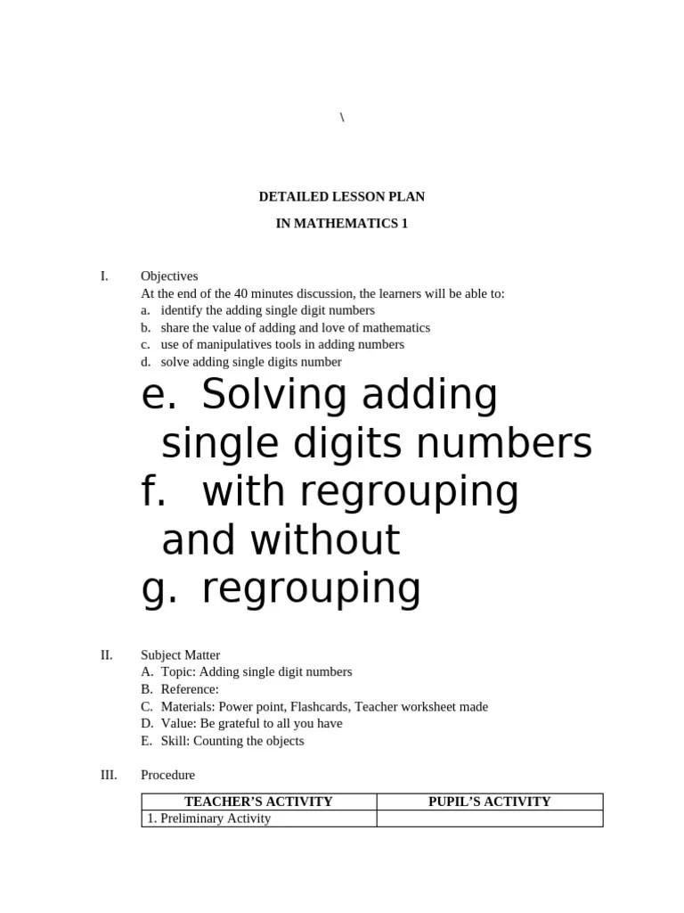 Detailed Lesson Plan In Technology Pdf